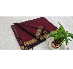Sari de Algodón y Seda Maheshwari Garbh Reshmi, Tejido a Mano, Diseño Étnico Tradicional, de Lujo, para Fiestas, Bodas y Eventos, para Mujer - Product Image 4