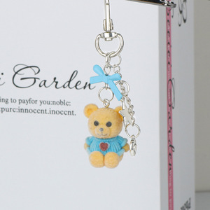 Ute oso llavero de felpa estrella accesorios colorido Bowknot decoración Adorable atmósfera completa - Product Image 4