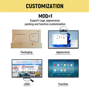 ผลิตบอร์ดอินเทอร์แอคทีฟแบบ OEM ODM หน้าจอสัมผัส 20 จุด LED ดิจิตอล แสดงผล 4K UHD ขนาด 55 65 75 นิ้ว สมาร์ทไวท์บอร์ดสำหรับการสอน แบบคู่ 65 นิ้ว - Product Image 2