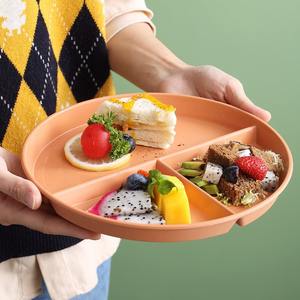 Paquete a Granel de <span class=keywords><strong>Platos</strong></span> Divididos de 3 Compartimentos de Paja de Trigo, <span class=keywords><strong>Platos</strong></span> Comerciales de 9 Pulgadas para Servicio de Alimentos, <span class=keywords><strong>Platos</strong></span> de Cena de <span class=keywords><strong>Plástico</strong></span> para Escuela - Product Image 2