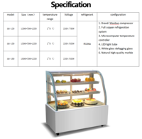 Vitrine Réfrigérée de Luxe à Porte Coulissante Avant avec Système de Refroidissement Entièrement en Cuivre pour Café et Pâtisserie