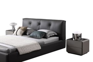 Sofá de tapicería de cuero de lujo para cama suave tamaño king moderna con almacenamiento de diseño contemporáneo para el hogar, muebles de hotel - Product Image 4