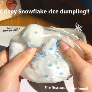 KJKJ Large Slow Rebound TPR Waxcracking Handmade Strawberry Macaron Snowflake Sesame <b>Squishy</b> Ball Music Feel Squeeze Toy for 14 - Product Image 4