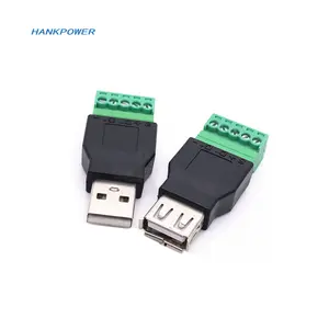 USB 2.0 USB männlich und weiblich zu 5 Pin 5 Pin 5P grüner Terminal-Adapter