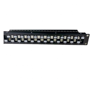 Rifornimento della fabbrica 19 "1U pannello metallico di spessore 1.5mm 24 porte UTP scaricato sfalsato <span class=keywords><strong>Patch</strong></span> pannello per Cat <span class=keywords><strong>6A</strong></span> - Product Image 1