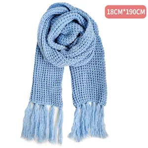 Wholesale Pure Color Polyester Scarves Thickened Warm Shawls For Adults