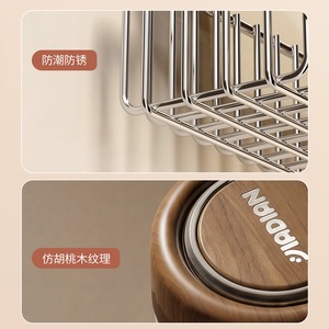 Jiadian Stainless Steel Storage Basket <b>Suction</b> Mounted Bathroom Shelf For Cosmetics And Personal Care Products - Product Image 4