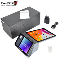 Terminal de Pago POS Inalámbrico Portátil con Impresora, Bluetooth, NFC, Cámara, Caja Registradora, Android 14.0, Pantalla LCD Dual