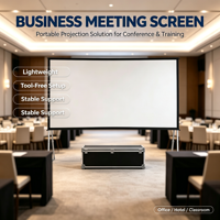 Écran de projection professionnel 16:9 de 200 pouces à pliage rapide avec support, revêtement nano portable pour concerts et locations de scènes