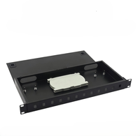 Panneau de brassage fibre optique 19 pouces 12 ports ST monomode à montage en rack, ODF multimode ST OM1/OM2/OM3/OM4 avec adaptateur pour centre de données