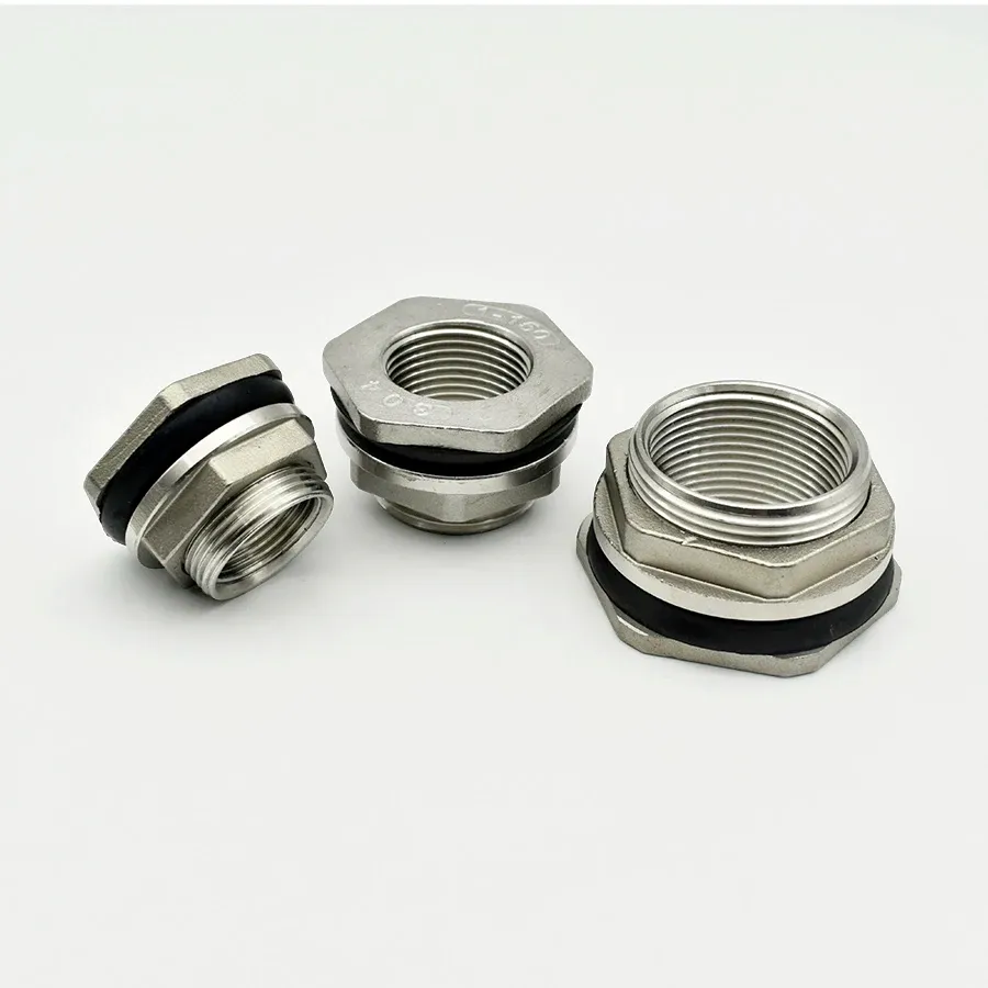 1/2" 3/4" 1" 1-1/4" 1-1/2" BSP Female Thread 304 Stainless Steel Pipe Fitting Bulkhead Water Tank Connector Adapter