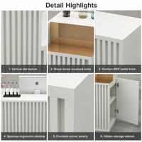 Comptoir de réception personnalisé, luxe moderne, carré, avec éclairage LED, armoire de rangement, salon, spa, bureau commercial, MDF