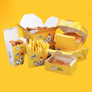 Take away kraft paper snack box food grade fast food lunch box