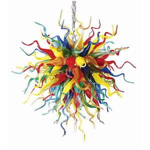 Lampadario Moderno in Vetro di Murano Soffiato a <span class=keywords><strong>Mano</strong></span> Blu Acqua con LED, Lussuoso e Grande per Hotel e Uffici - Product Image 2