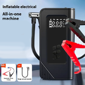 Démarreur <span class=keywords><strong>de</strong></span> voiture 1000A avec gonfleur <span class=keywords><strong>de</strong></span> pneus, batterie externe 8000mAh, lumière LED, booster <span class=keywords><strong>de</strong></span> batterie <span class=keywords><strong>de</strong></span> voiture avec pompe à air numérique et compresseur d'air - Product Image 1