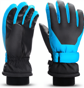 Gants de ski imperméables pour snowboard, à doigts entiers, compatibles écran tactile, chauds, en velours polyester, coupe-vent, avec poche cachée pour l'hiver - Product Image 1