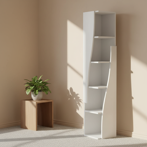 Buffet Blanc Moderne à Motif Géométrique 162x40x80cm en MDF <span class=keywords><strong>et</strong></span> Panneaux de Particules, 4 Portes avec Poignées Dorées en Métal pour Salon - Product Image 3