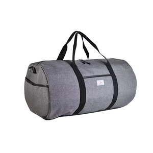 Gray Oxford Duffle <b>Bag</b> With Adjustable Strap Large Capacity Gym Travel <b>Bag</b> Unisex Zipper Closure 36–55L - Product Image 3