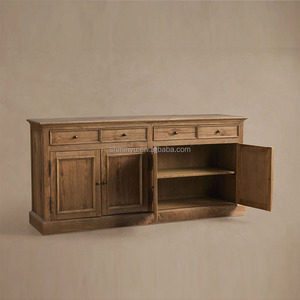 <span class=keywords><strong>Buffet</strong></span> moderne de style français <span class=keywords><strong>à</strong></span> 4 portes, <span class=keywords><strong>en</strong></span> bois de chêne massif antique, avec 4 tiroirs, meuble de <span class=keywords><strong>salle</strong></span> <span class=keywords><strong>à</strong></span> <span class=keywords><strong>manger</strong></span> pour le salon - Product Image 2