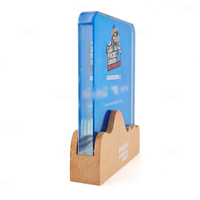 Plaque de trophée sportif en cristal personnalisée avec base en bois, impression de logo personnalisée, taille et matériau personnalisables pour cérémonie de remise de prix