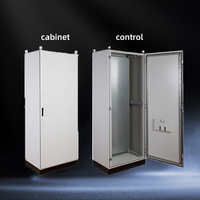 Boîtier de commande électrique à double porte en acier galvanisé de 2 mètres, revêtement poudré RAL 7035, avec serrure, IP65, certifié CE, résistance aux chocs IK10