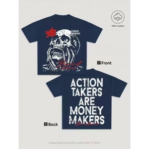 T-shirt unisexe de luxe en coton épais 100 % de haute qualité, coupe ample, personnalisable avec logo, t-shirt vierge oversize pour homme - Product Image 3