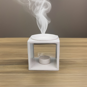 Customizable Logo Ceramic Essential <strong>Oil</strong> Square <strong>Burner</strong> Illumination <strong>Fragrance</strong> Warmer for Warming Scented Wood Candle Wax Melts - Product Image 5