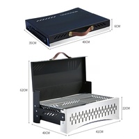 Barbecue pliable de table pour l'extérieur, en acier inoxydable, portable