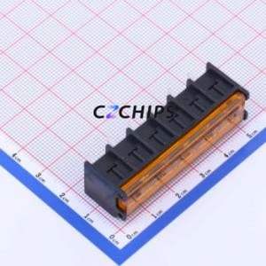 DBT50G-8.25-6P-BK-P Barrier Terminal Block Through hole,P=8.25mm Connector With Cover Plate 8.25mm 1x6P Straight Pin - Product Image 1