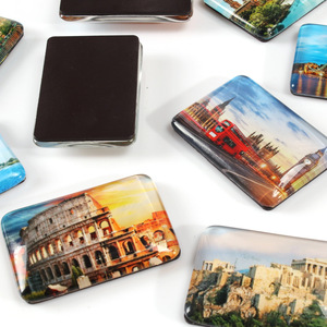 맞춤 디자인 직사각형 크리스탈 유리 냉장고 자석 도시 국가명 사각 냉장고 자석 - Product Image 2