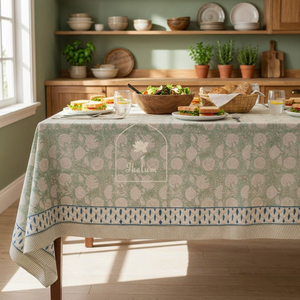 Nappe rectangulaire de luxe Khushboo en coton écologique 3mm/5mm, motif floral naturel, pour décoration intérieure, mariage, jardin, fête - Product Image 2