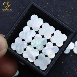 Trébol suelto madre perla 6mm/8mm/10mm/12mm/15mm Concha blanca Natural trébol de cuatro hojas piedras preciosas sueltas para la fabricación de joyas - Product Image 3