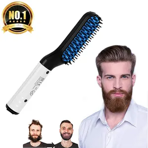 Hot Sell Professional Beard Straightener Brush Electric Collapsible Man Hair Straightener Brush