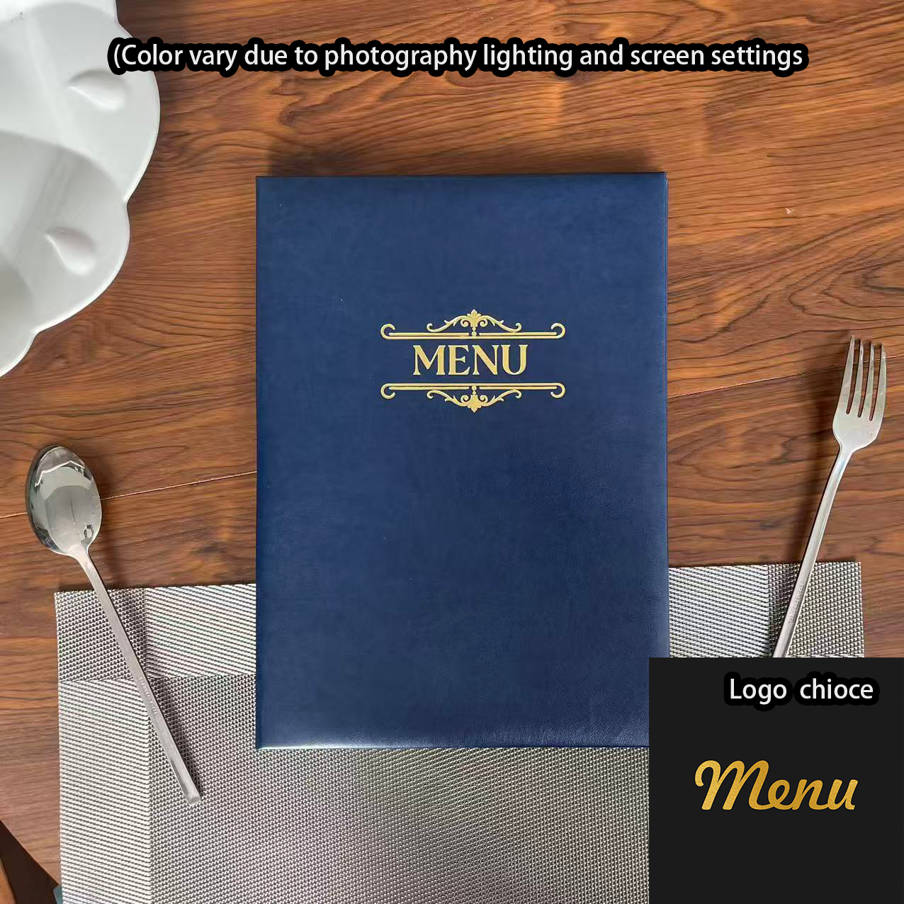 Logotipo del menú de cuero azul1