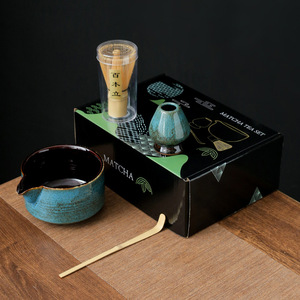 Ensemble de 7 Pièces d'Outils Japonais pour la Cérémonie du <span class=keywords><strong>Thé</strong></span> Matcha : Fouet, Bol en Céramique, Tamis, Cuillère à Matcha, Support et Torchon - Product Image 2