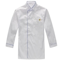 Automne hiver cuisine vêtements Logo sur mesure brodé à manches longues Chef uniformes tissé cantine hauts ensembles Restaurant Bar
