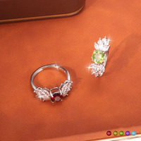 Bague en argent sterling S925 en forme de feuille avec améthyste, hypoallergénique, bijou de guérison, cadeau de Saint-Valentin pour maman, boîte personnalisée
