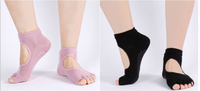 DIBEIREN Chaussettes d'exercice à pois en PVC Revêtement en caoutchouc Chaussettes antidérapantes pour yoga/barre/pilates Bas de saison d'automne pour le sport et le fitness