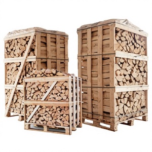 Wood Briquettes Oak Kiln Dried Wood <b>Logs</b> Stacked on Pallet for Fireplace and <b>Heating</b> Use - Product Image 1