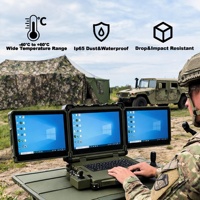 Estación de Control Terrestre Robusta de 15.6 Pulgadas, I7-11390H, 16GB, 512GB, Portátil Industrial Verde para Drones UAV, Wi-Fi 6, Bluetooth 5.2