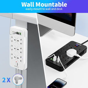 Vinisem 6 lỗ đa chức năng Ổ Cắm Điện mở rộng ổ cắm với USB và <span class=keywords><strong>Type</strong></span>-C UK tiêu chuẩn màu đen Power Strip - Product Image 5