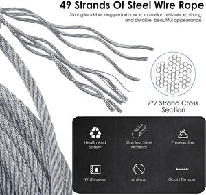 1/8 ''in acciaio inox cavo croce morsetto per giardino Trellis Kit con 3mm fune rampicante piante rampicanti - Product Image 5