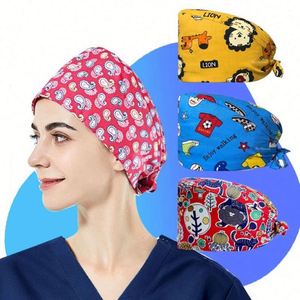 Nuevo Gorro Quirúrgico de Algodón Puro con Estampado Floral y de Dibujos Animados, Cómodo para Enfermeras, con Forro de Satén - Product Image 2