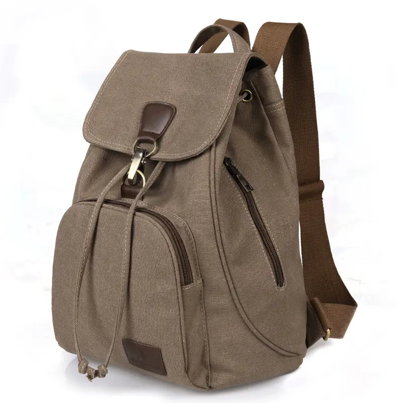 Mochila de lona retrô feminina, bolsa casual moderna para estudantes, escolar, estilo universitário