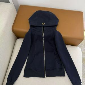 <span class=keywords><strong>Felpa</strong></span> da donna stile LULU in 100% cotone, vestibilità slim, <span class=keywords><strong>con</strong></span> cappuccio, giacca yoga <span class=keywords><strong>con</strong></span> <span class=keywords><strong>cerniera</strong></span> dorata, design autunnale <span class=keywords><strong>con</strong></span> logo frontale e fodera. - Product Image 1