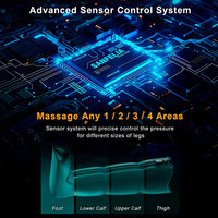 Masseur de jambes électrique haut de gamme à 4 chambres avec télécommande sans fil et compression chauffante 3200 mAh
