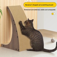 Griffoir pour chat en carton ondulé, mural vertical en forme de L, durable, anti-déchirure, mignon, intégré
