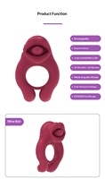 Einstellbarer USB-Aufladbarer Ring-Vibrator mit Zungen-Design - 10 Vibrationsmodi Fernbedienung Wasserdicht für Männer und Frauen