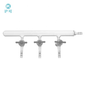 أدوات زجاجية مخبرية مخصصة من هوك، مشعب مزدوج مفرغ الهواء مع صنبور زجاجي - Product Image 6