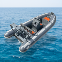 Nouveau design RIB 480 16 pieds Semi-rigide en fibre de verre/aluminium RIB Hypalon/PVC Bateaux pneumatiques